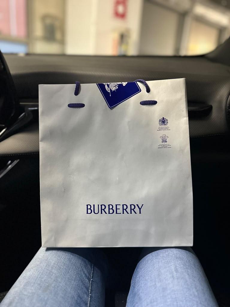 Burberry shopping bag during a Magnificent Mile shopping stop