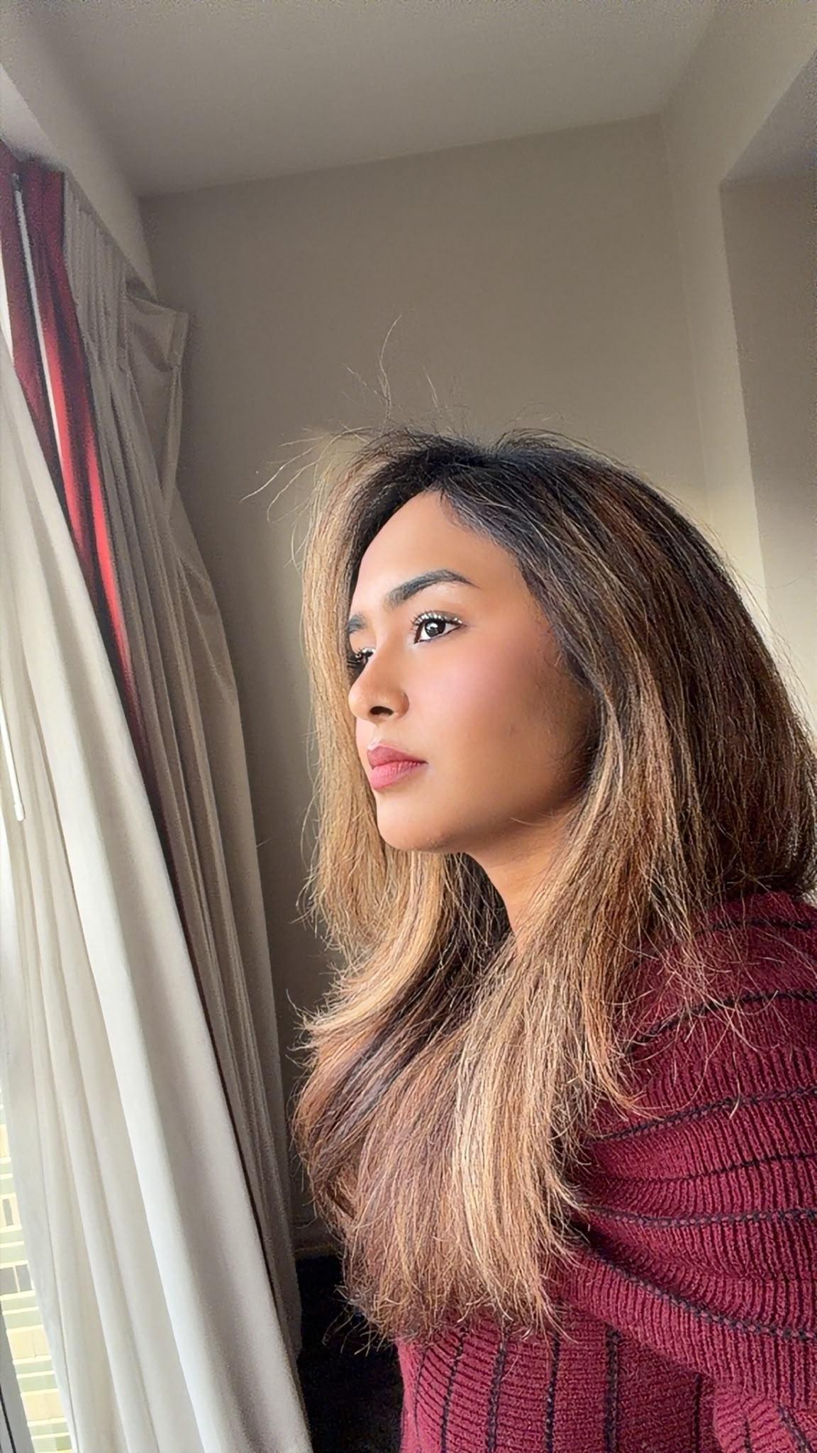 Personal hotel-room portrait during a Las Vegas stay