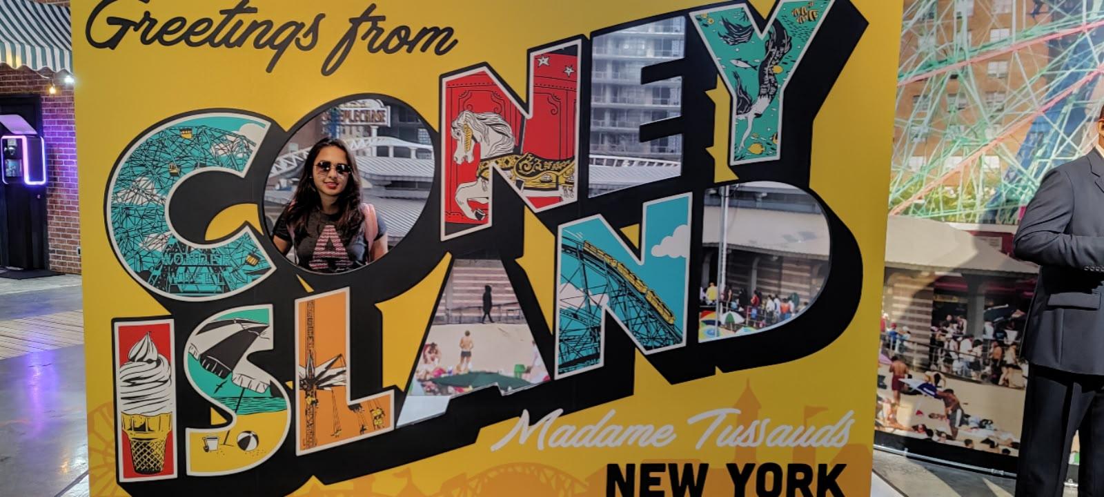 Colorful Greetings from Coney Island mural in New York