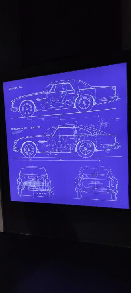 Vehicle blueprint screen inside an interactive spy exhibition