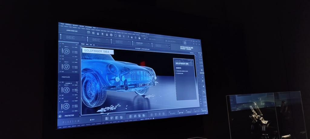 Digital vehicle-design screen at an interactive exhibition