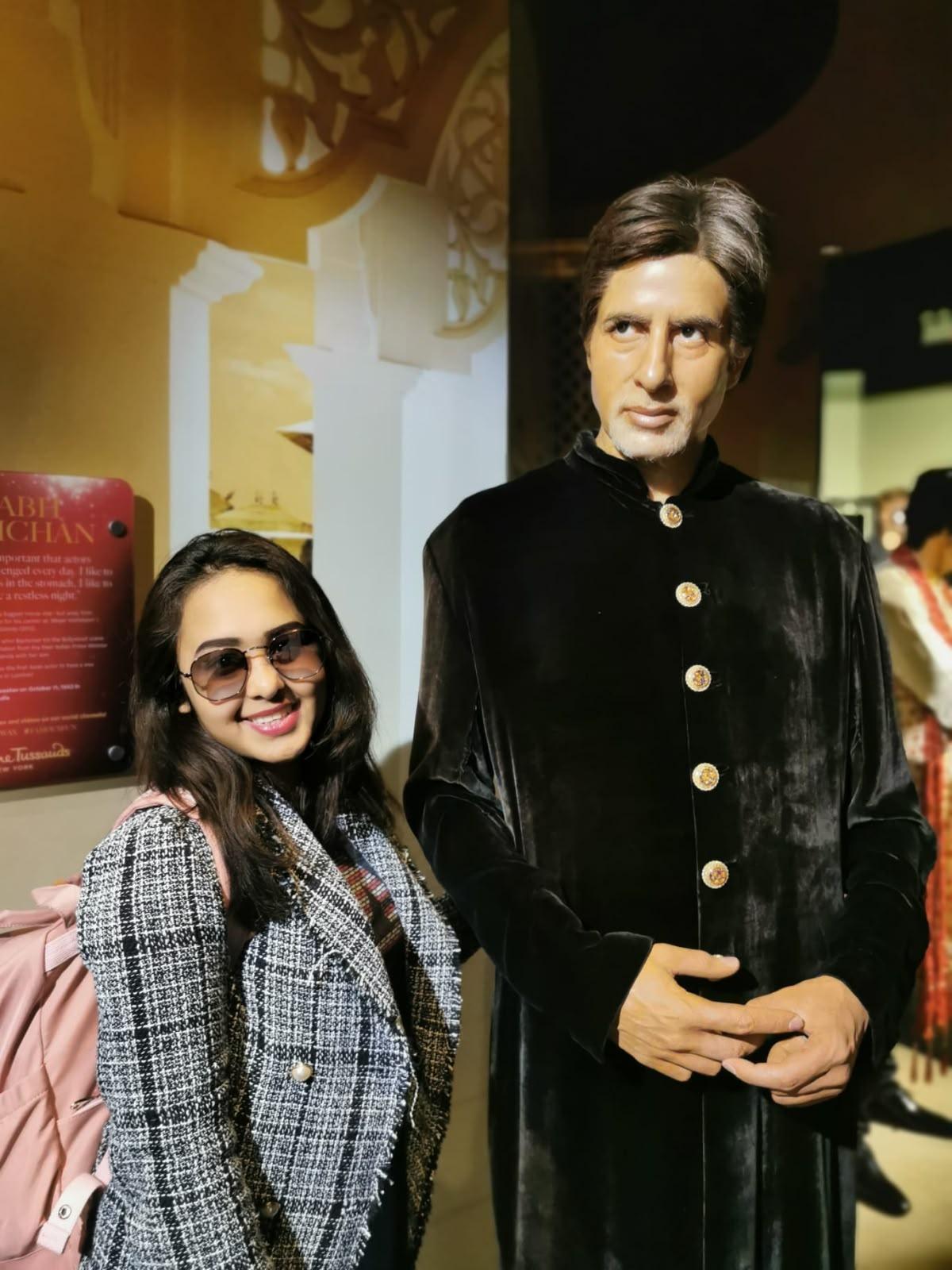 Personal portrait beside a historical film-themed wax figure