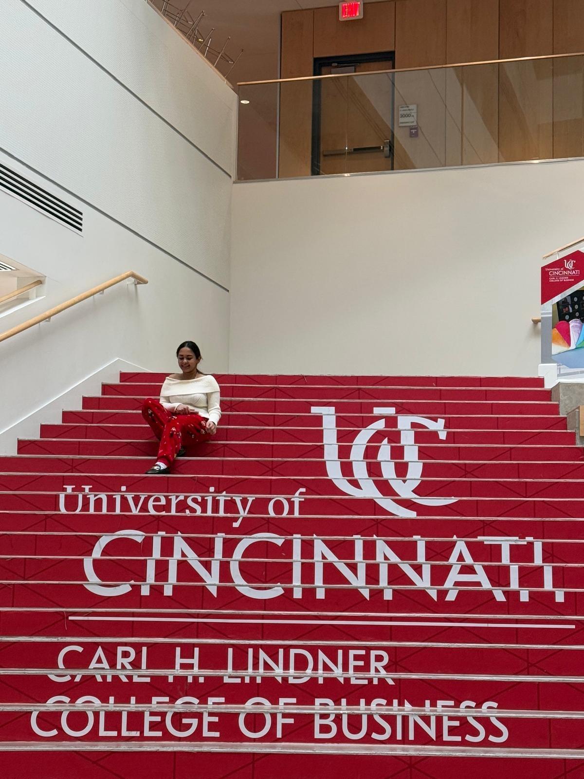 Carl H. Lindner College of Business staircase at the University of Cincinnati